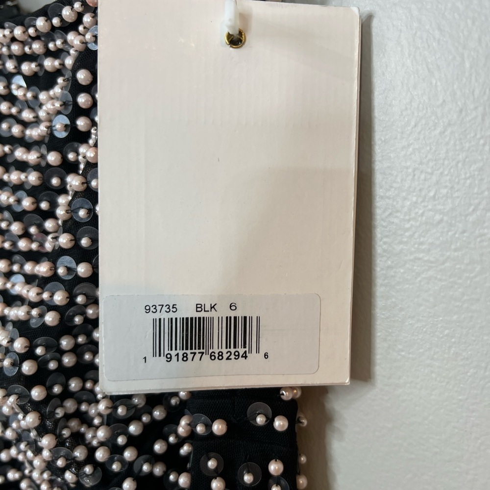 Mac Duggal Pearl Embellished Soft Tie One Shoulder Gown Size 6 Style #93735 NWT - Picture 4 of 10